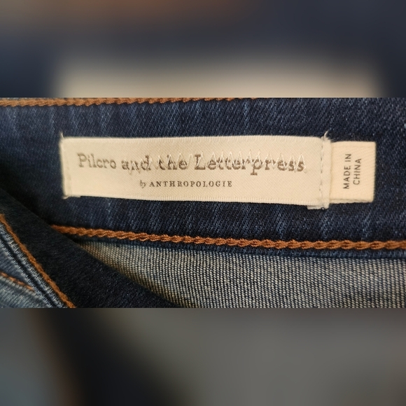 Pilcro and The Letterpress Anthropologie Mid-Rise Skinny Jean •Size 28• No Holes - Picture 4 of 10